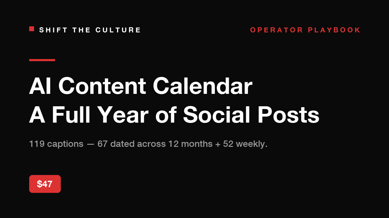 AI Content Calendar — A Full Year — cover